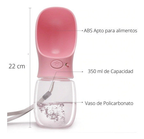 Botella con Bebedero para Mascotas